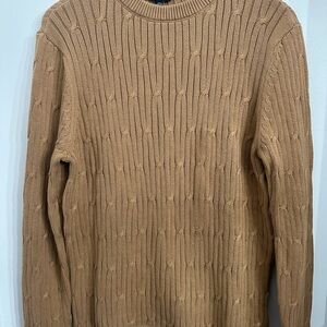 Express Tan Crewneck Sweater Ribbed Knit